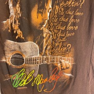 Bob Marley kid large size t shirt short sleeve gently used color brown